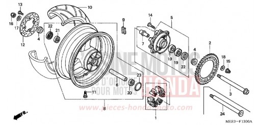 ROUE ARRIERE CBR600RR3 de 2003